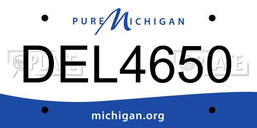 DEL4650 Michigan License Plate