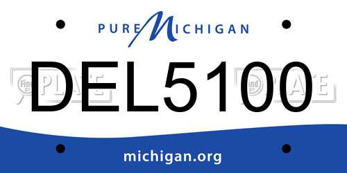 DEL5100 Michigan License Plate