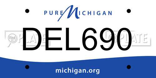 DEL690 Michigan License Plate