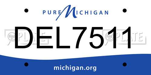 DEL7511 Michigan License Plate