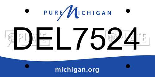 DEL7524 Michigan License Plate