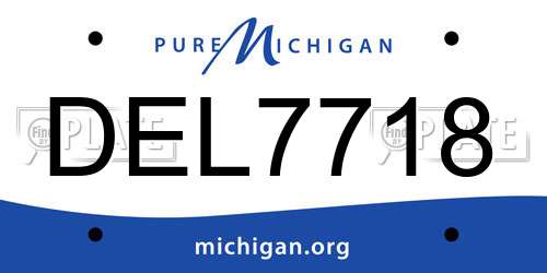 DEL7718 Michigan License Plate