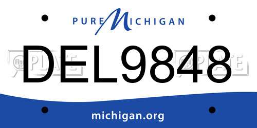 DEL9848 Michigan License Plate