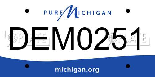 DEM0251 Michigan License Plate