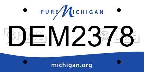 DEM2378 Michigan License Plate