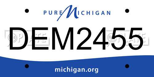 DEM2455 Michigan License Plate