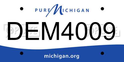 DEM4009 Michigan License Plate