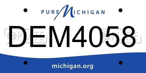 DEM4058 Michigan License Plate