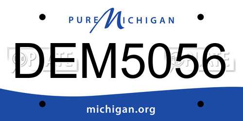 DEM5056 Michigan License Plate