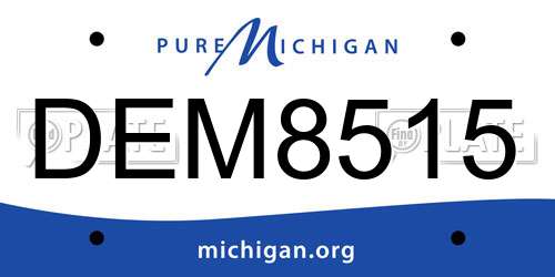 DEM8515 Michigan License Plate