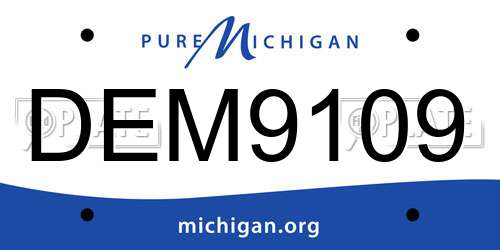 DEM9109 Michigan License Plate