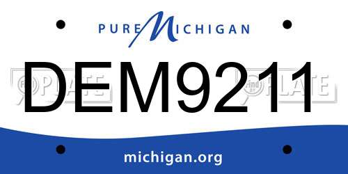 DEM9211 Michigan License Plate