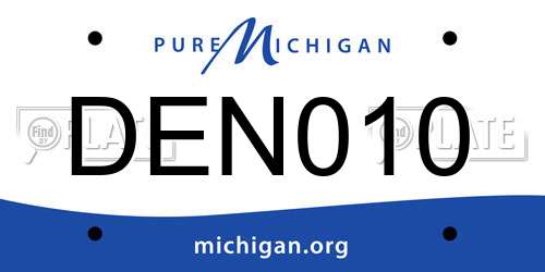 DEN010 Michigan License Plate