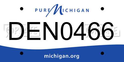 DEN0466 Michigan License Plate