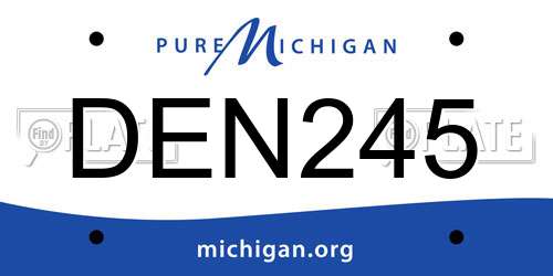 DEN245 Michigan License Plate