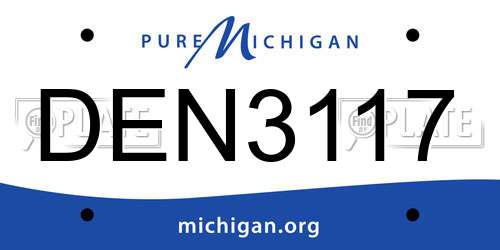 DEN3117 Michigan License Plate