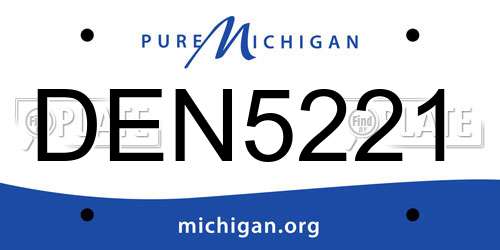 DEN5221 Michigan License Plate