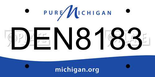 DEN8183 Michigan License Plate