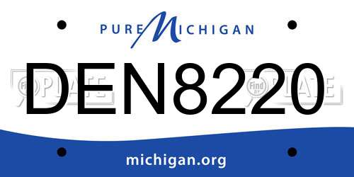 DEN8220 Michigan License Plate