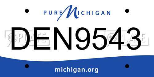 DEN9543 Michigan License Plate