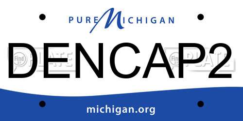 DENCAP2 Michigan License Plate