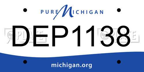 DEP1138 Michigan License Plate