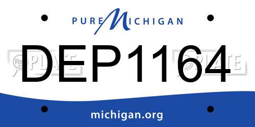 DEP1164 Michigan License Plate