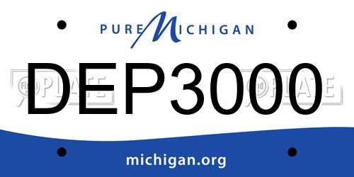 DEP3000 Michigan License Plate