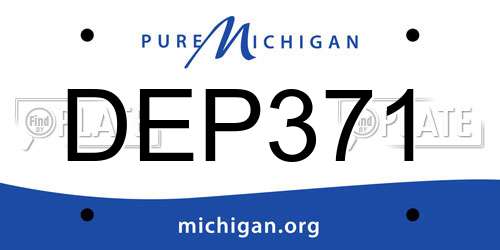 DEP371 Michigan License Plate