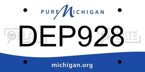 DEP928 Michigan License Plate