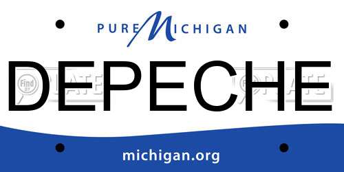 DEPECHE Michigan License Plate