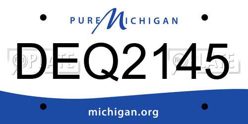 DEQ2145 Michigan License Plate