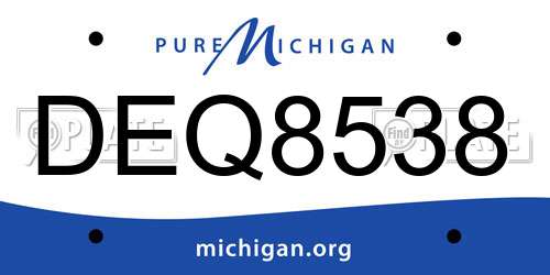 DEQ8538 Michigan License Plate