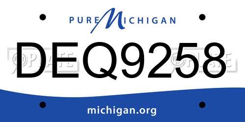 DEQ9258 Michigan License Plate