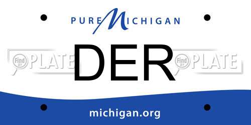 DER Michigan License Plate