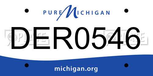 DER0546 Michigan License Plate