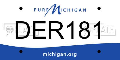 DER181 Michigan License Plate