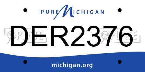 DER2376 Michigan License Plate