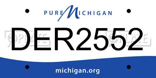 DER2552 Michigan License Plate