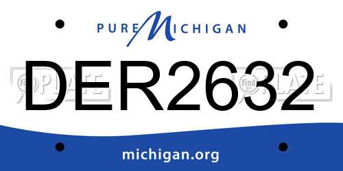 DER2632 Michigan License Plate