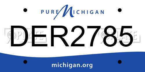 DER2785 Michigan License Plate