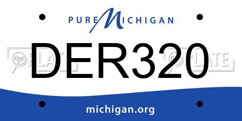 DER320 Michigan License Plate