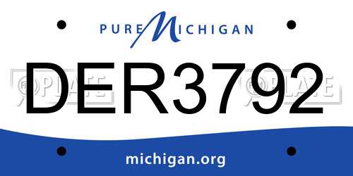 DER3792 Michigan License Plate