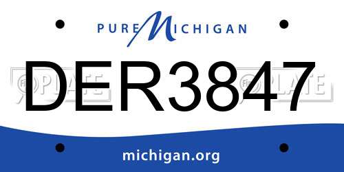 DER3847 Michigan License Plate