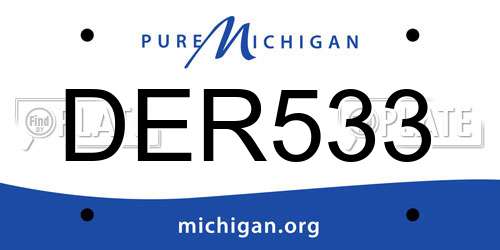 DER533 Michigan License Plate