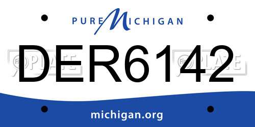 DER6142 Michigan License Plate