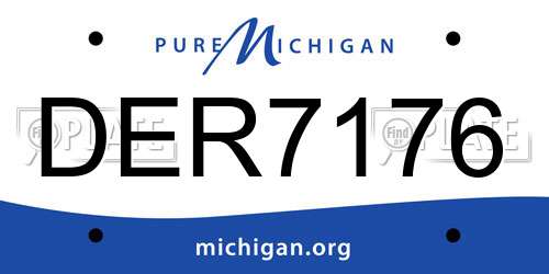 DER7176 Michigan License Plate
