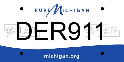 DER911 Michigan License Plate