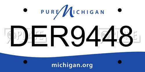DER9448 Michigan License Plate