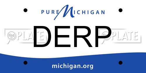 DERP Michigan License Plate